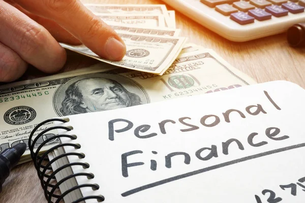 Finanza Personale Scritto Una Nota Denaro — Foto Stock