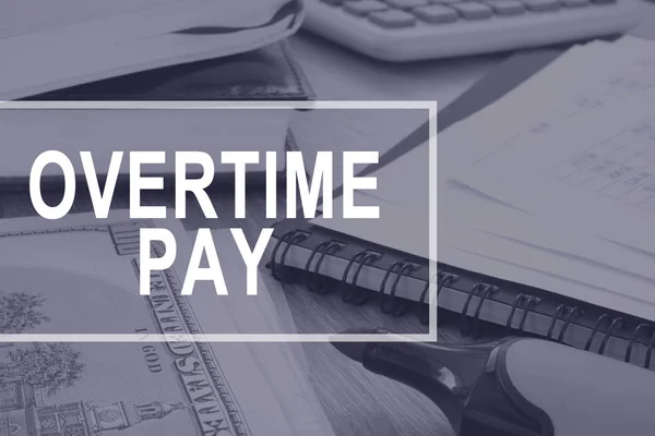 Overtime Pay Office Desk Calculator Documents — Stock Photo, Image