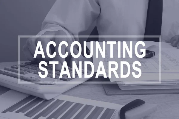 Accounting Standards Concept Man Working Report — Stock Photo, Image