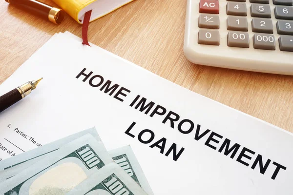 Home Improvement Loan Form Money Desk — Stock Photo, Image