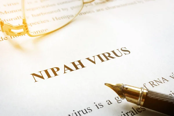 Document Sur Virus Nipah Niv Les Lunettes — Photo