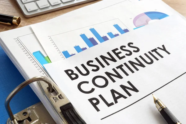 Business Continuity Plan Blue Folder — Stock Photo, Image