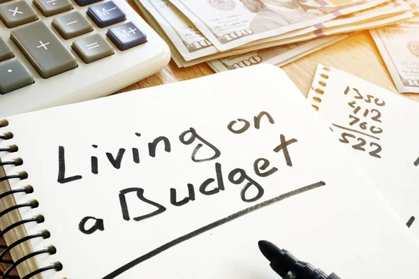 Ζουν Έναν Προϋπολογισμό Χειρόγραφη Μια Σημείωση Οικονομικά — Φωτογραφία Αρχείου