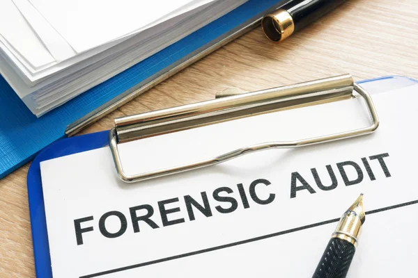 Forensic Audit Financial Documents Desk — Stock Photo, Image