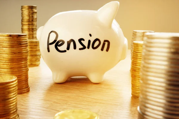 Pensionsplan Spargris Med Ordet Pension — Stockfoto