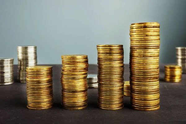 Münzen Stapeln Finanzwachstum Vermögensverwaltung — Stockfoto