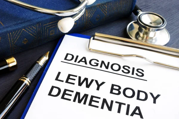 Diagnosis Lewy Body Dementia Hospital Desk — Stock Photo, Image