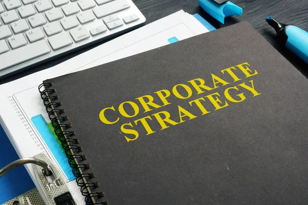 Företagsstrategi Plan Och Dokument Ett Skrivbord — Stockfoto