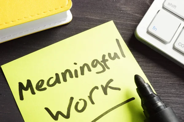 Meaningful Work Written Memo Stick — Stock Photo, Image