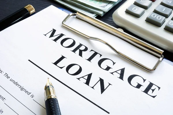 Mortgage Loan Form Money Calculator — Stock Photo, Image