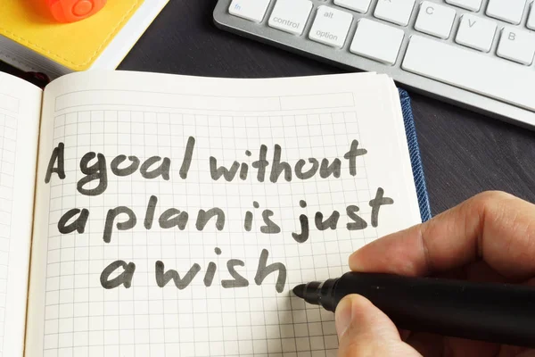 Ember Írás Egy Cél Terv Nélkül Csak Egy Kívánság — Stock Fotó