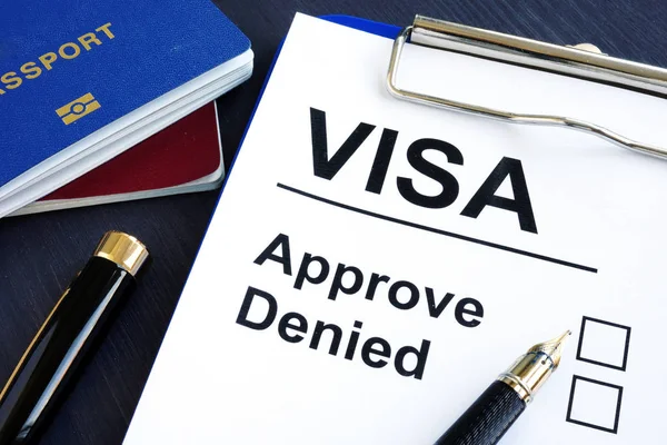 Visum Goedkeuren Weigeren Paspoort Immigratie — Stockfoto