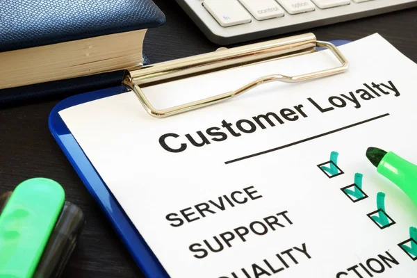 Customer Loyalty Program Quiz Pen Service Satisfaction — Stock Photo, Image