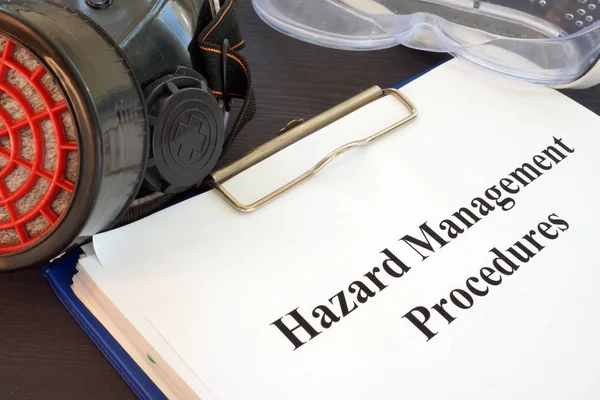 Klembord Met Hazard Beheersprocedures Documenten Het Bureau — Stockfoto