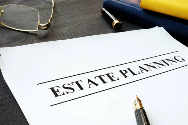 Estate Planning Van Documenten Pen Een Tafel — Stockfoto