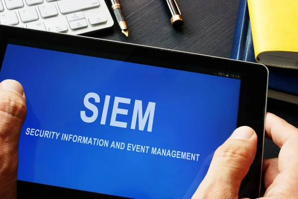 Siem Security Information Event Management Program Tablet — Stock Photo, Image