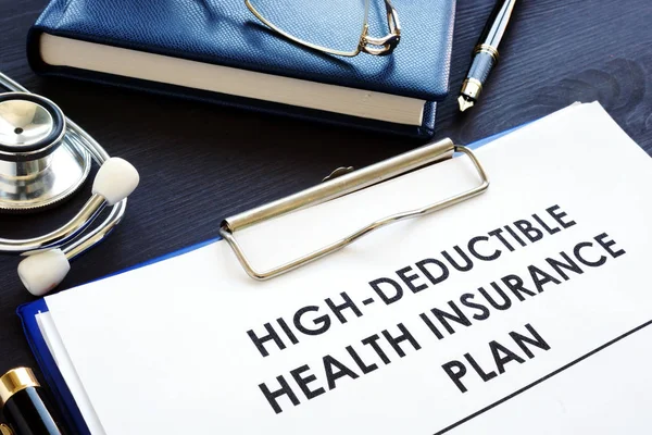 High Deductible Health Insurance Plan Hdhp Desk — Stock Photo, Image