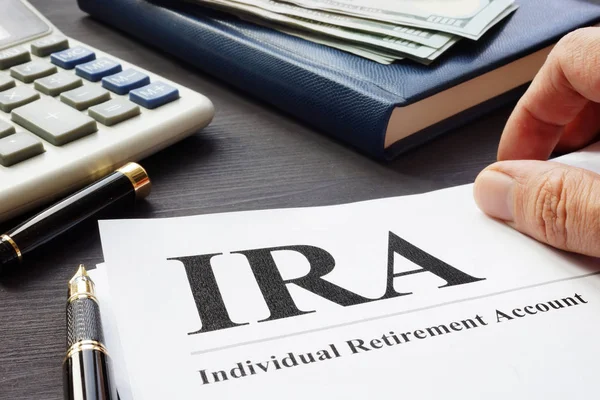 Documents Individual Retirement Account Ira Desk — Stock Photo, Image