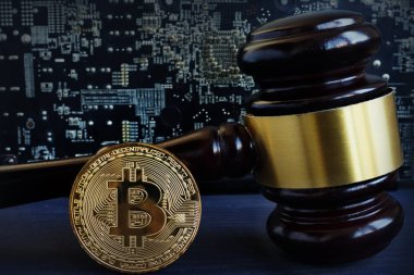 Bitcoin yönetmelik kavramı. Cryptocurrency ve hukuk.