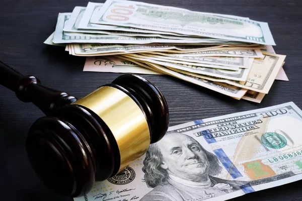 Bail Bond Financial Penalty Gavel Money — Stock Photo, Image
