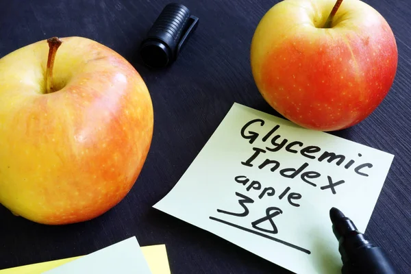 Glycemische Index Van Apple Een Stuk Papier — Stockfoto