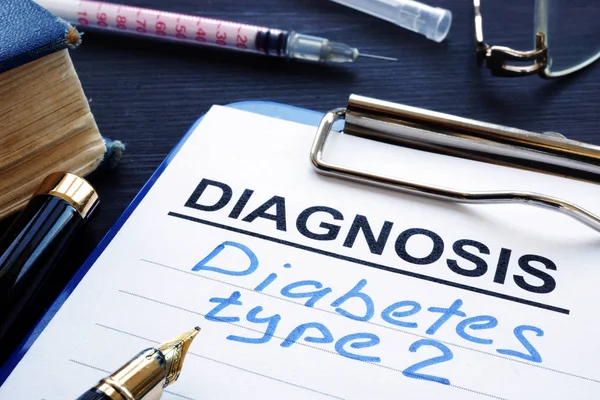 Diagnostický Formulář Diagnózou Diabetes Typu — Stock fotografie