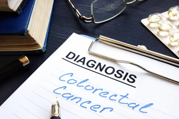 Cancer Colorectal Écrit Dans Des Documents Médicaux — Photo