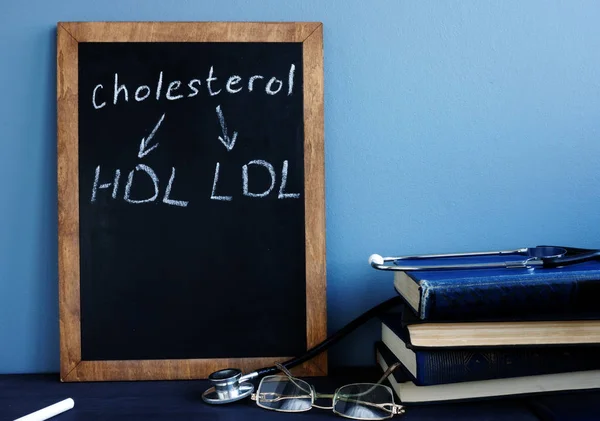 Colesterol Hdl Ldl Escrito Una Pizarra —  Fotos de Stock