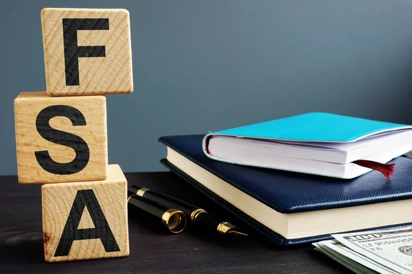 Flexible Spending Account Fsa Written Wooden Cubes — Stock Photo, Image