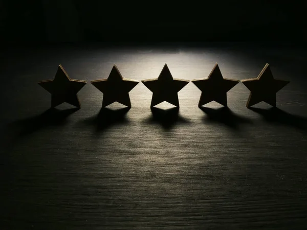 Five Stars Dark Customer Experience Satisfaction Concept — Stock Photo, Image
