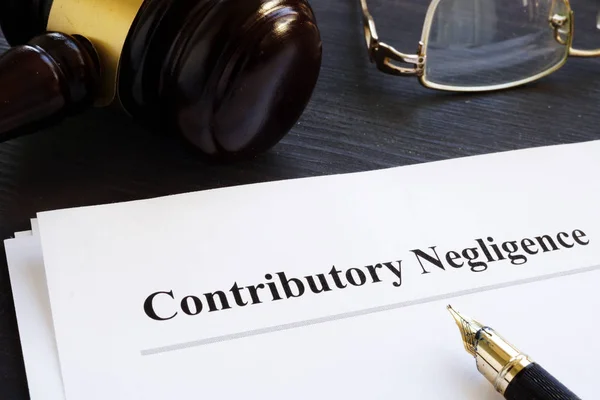 Documents Contributory Negligence Court — Stock Photo, Image