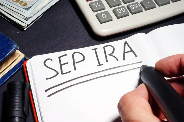 Sep Ira Manuscrit Sur Une Page Régime Retraite — Photo