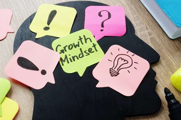 Growth Mindset Written Memo Stick — Stock Photo, Image
