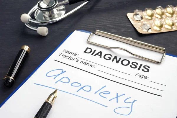 Apoplexia Escrita Forma Diagnóstico — Fotografia de Stock