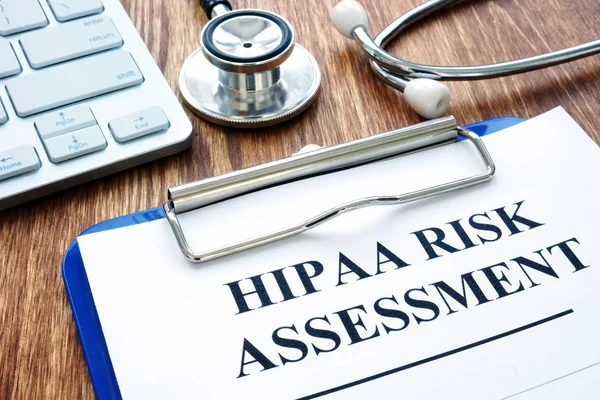 Hipaa Risk Assessment Form Stethoscope — Stock Photo, Image