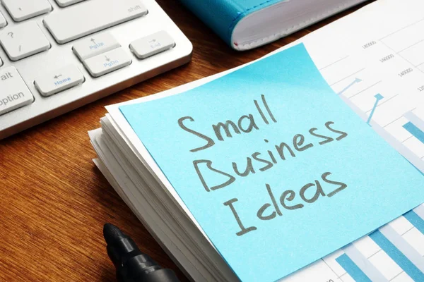 Småföretag Idéer Hög Med Papper Ett Bord — Stockfoto
