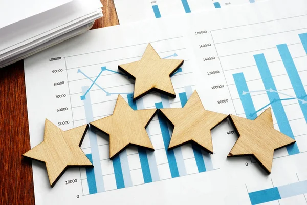 Business Assessment Financial Results Five Stars — Stock Photo, Image