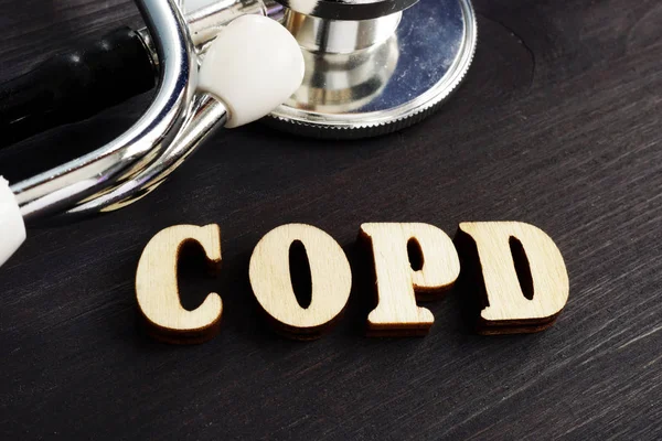 Abbreviation Copd Chronic Obstructive Pulmonary Disease Wooden Letters — Stock Photo, Image