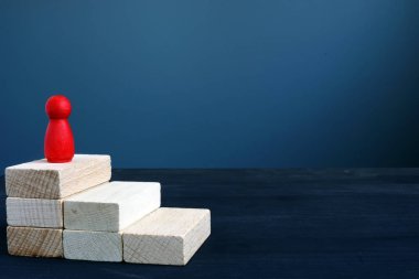Liderlik ve kariyer merdiven kavramı kopya alanı ile.