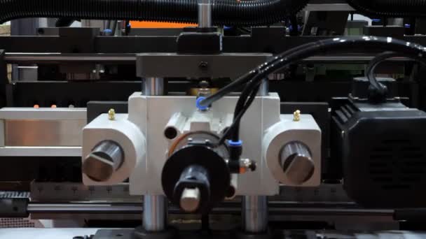 Automatizované Pracovní Proces Moderní Továrně Detailní Záběr — Stock video