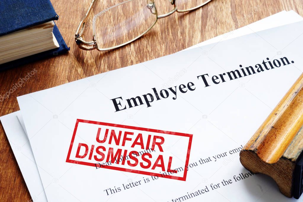 Unfair dismissal stamp on the Employee Termination.