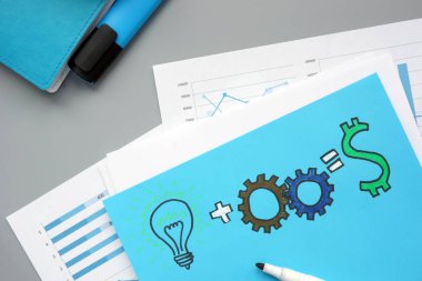Ampul iş ve başarı olarak dolar işareti yeni bir fikir sembolü olarak.