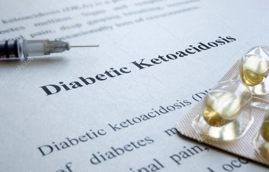Diagnosis Diabetic Ketoacidosis dka and syringe.