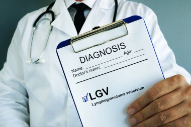 Lymphogranuloma venereum LGV diagnosis on a medical form. clipart