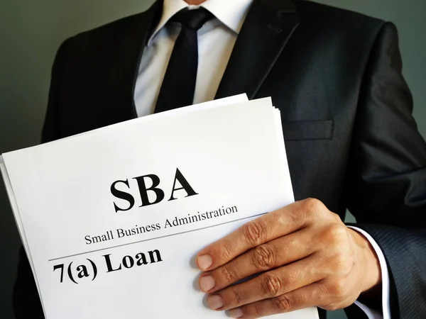 SBA 7a lån Small Business Administration avtal. — Stockfoto