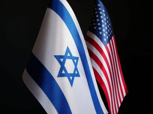 Σημαίες του Ισραήλ και των Ηνωμένων Πολιτειών της Αμερικής. — Φωτογραφία Αρχείου
