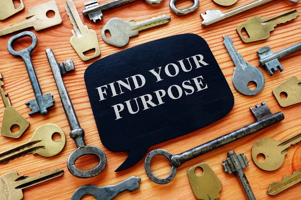 Vind uw doel motiverende zin en sleutels. — Stockfoto