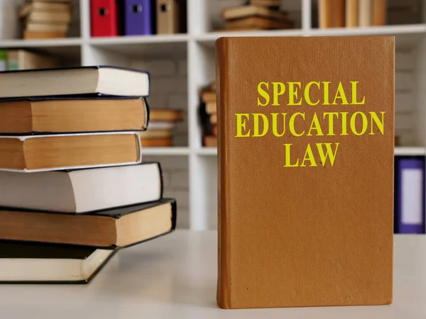 Special education law and stack of other documents.