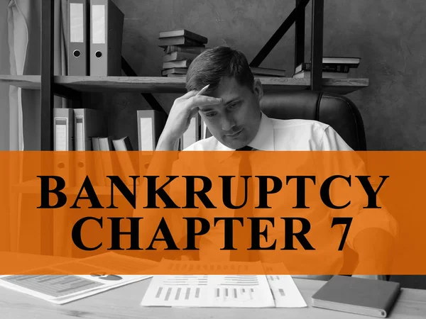 Bankruptcy Chapter 7 concept. Sad businessman in the office. — Stock Photo, Image