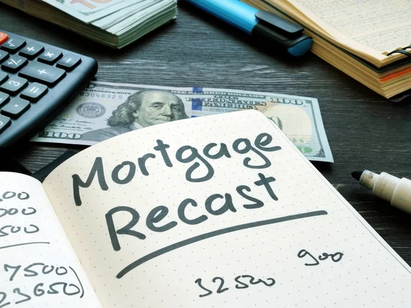 Mortgage Recast Reminder Notepad Page — Stock Photo, Image